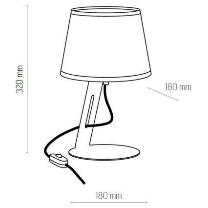 Tafel Lamp GRACIA 1xE27/60W/230V wit