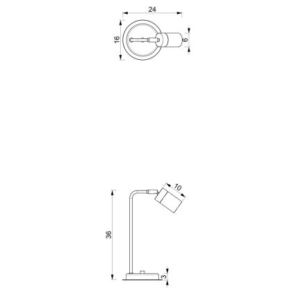 Tafel Lamp JOKER 1xGU10/25W/230V wit/glanzend chroom