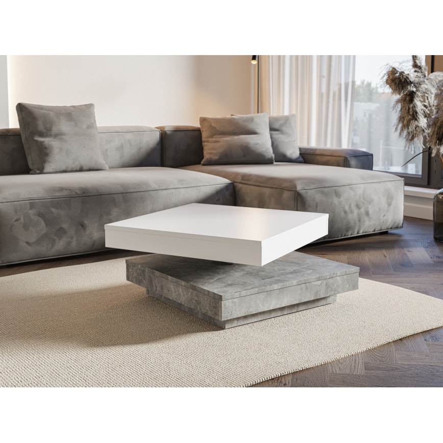 Tafel TIMO wit/grijs beton