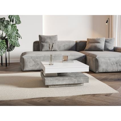 Tafel TIMO wit/grijs beton