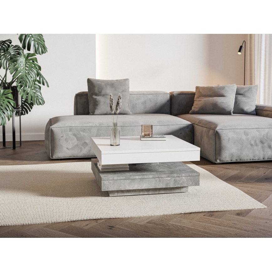 Tafel TIMO wit/grijs beton