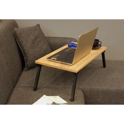 Tafel voor op Bed GUSTO 24,5x60 cm beige/zwart