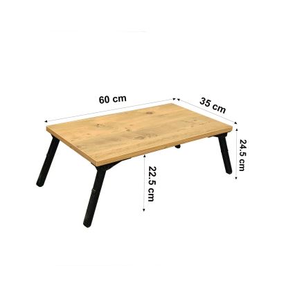 Tafel voor op Bed GUSTO 24,5x60 cm beige/zwart