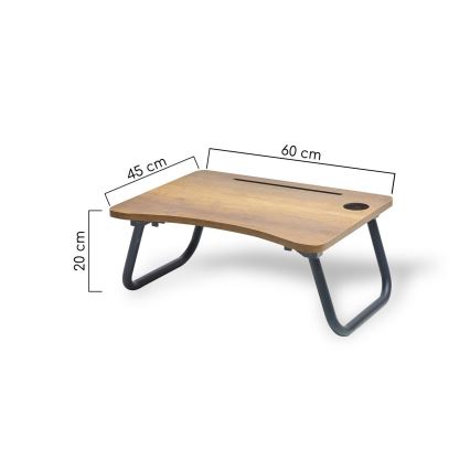 Tafel voor op bed SEHPA 20x60 cm berkenbruin/zwart