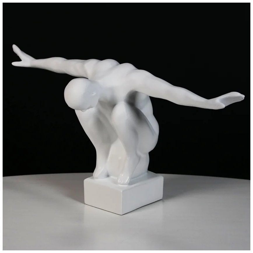 Tafeldecoratie 19,5x16x38,5 cm hars/wit