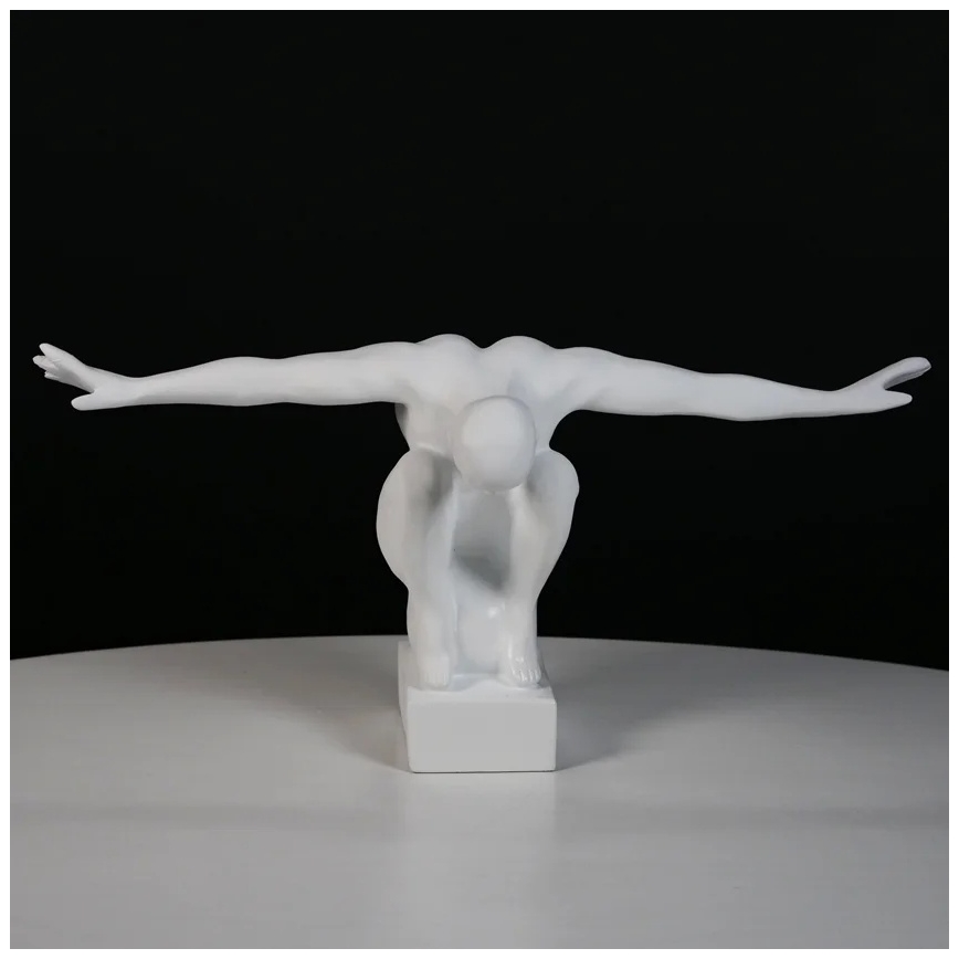 Tafeldecoratie 19,5x16x38,5 cm hars/wit