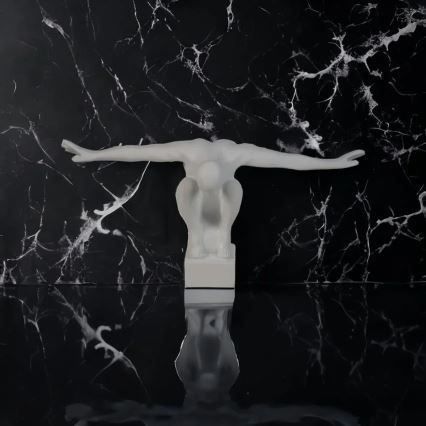 Tafeldecoratie 19,5x16x38,5 cm hars/wit