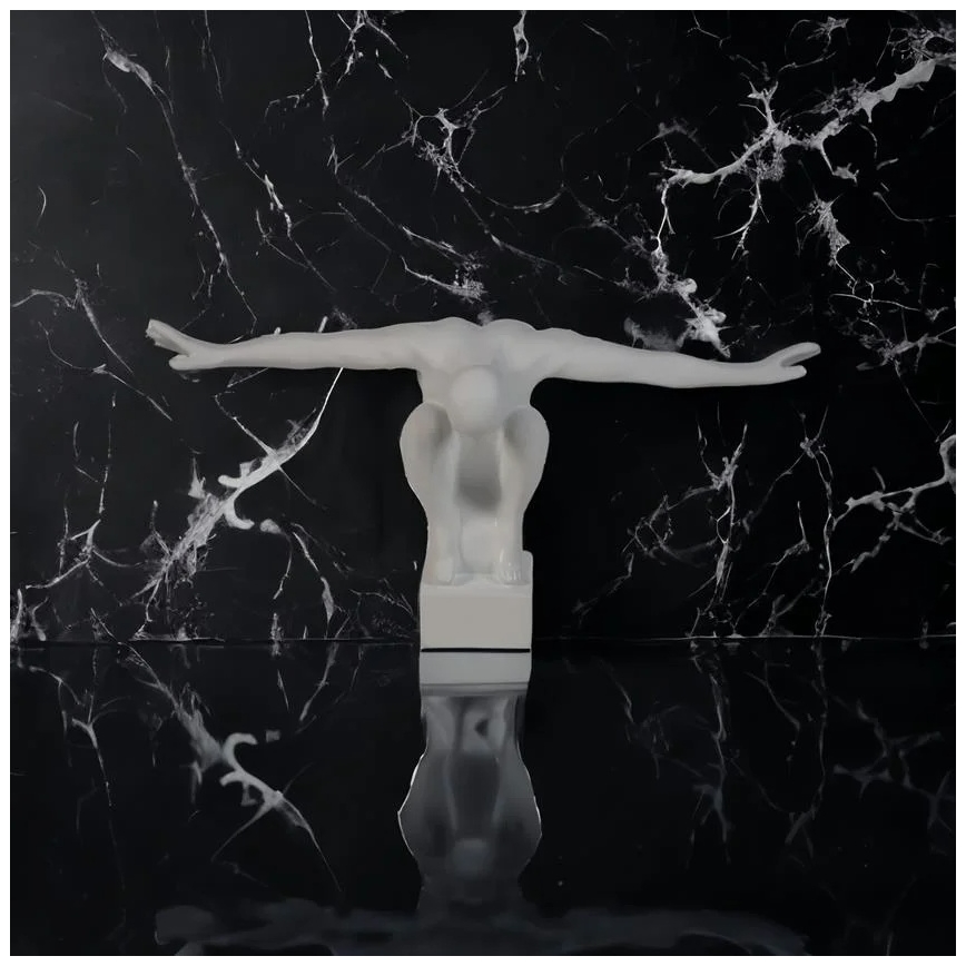 Tafeldecoratie 19,5x16x38,5 cm hars/wit