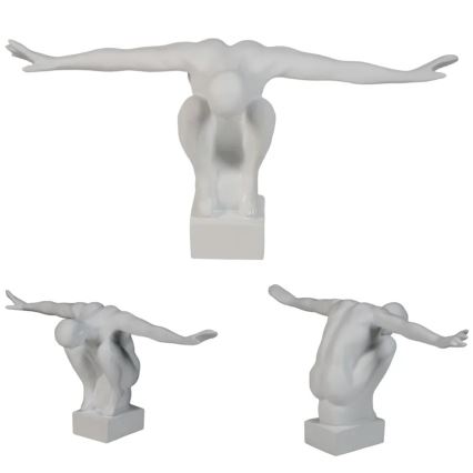 Tafeldecoratie 19,5x16x38,5 cm hars/wit