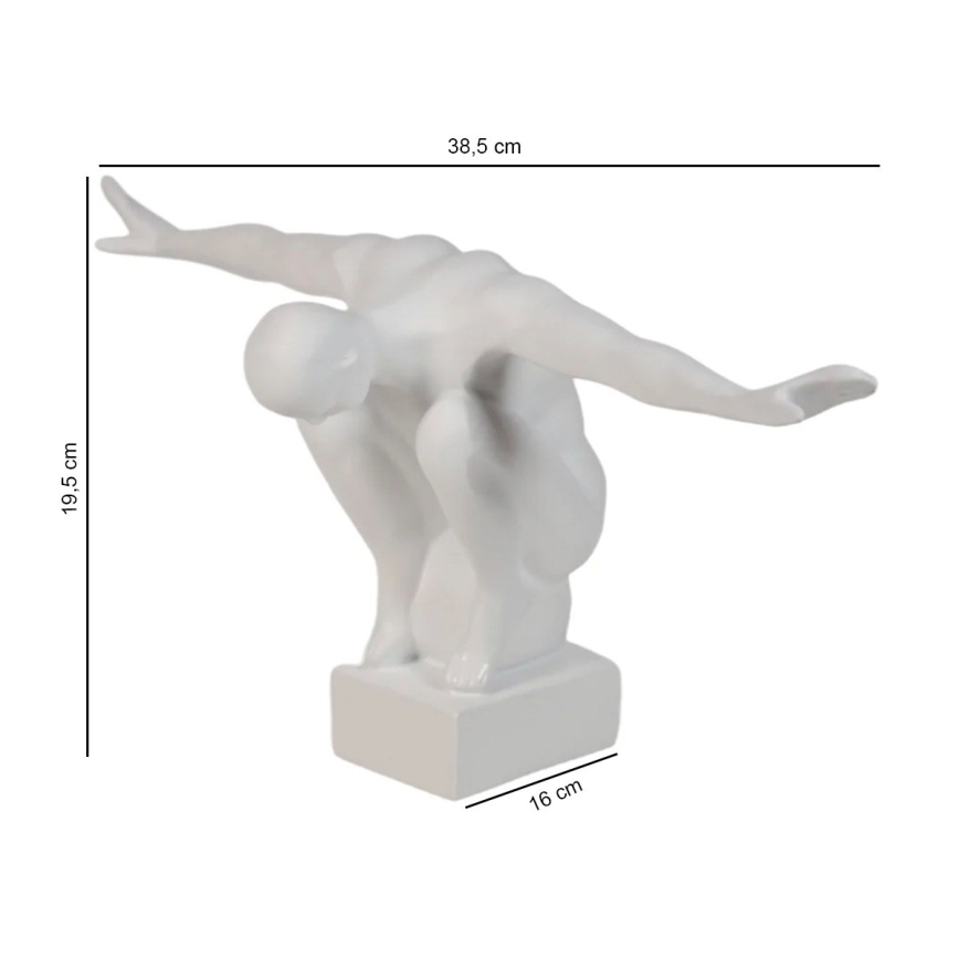 Tafeldecoratie 19,5x16x38,5 cm hars/wit