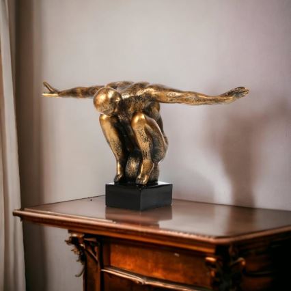 Tafeldecoratie 25 x 41 x 20 cm, hars met gouden patina