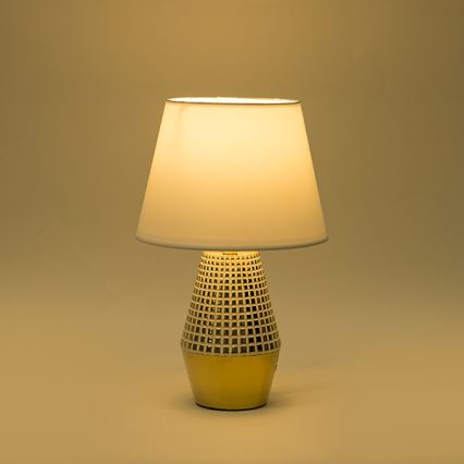 Tafellamp 1xE14/40W/230V wit/goud