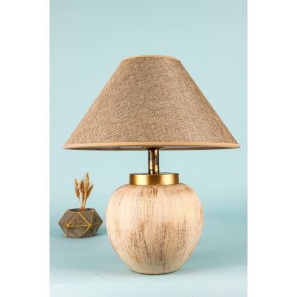 Tafellamp 1xE27/40W/230V beige