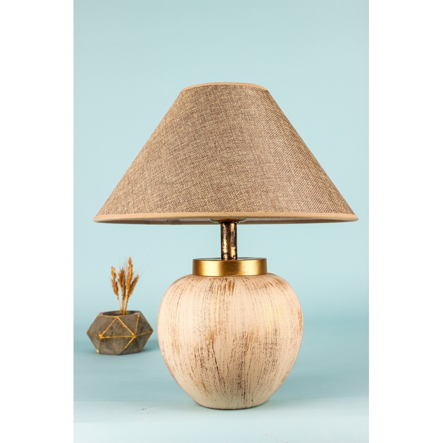Tafellamp 1xE27/40W/230V beige
