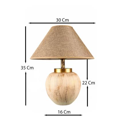 Tafellamp 1xE27/40W/230V beige