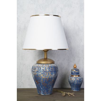 Tafellamp 1xE27/40W/230V blauw/goud