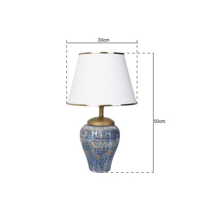 Tafellamp 1xE27/40W/230V blauw/goud
