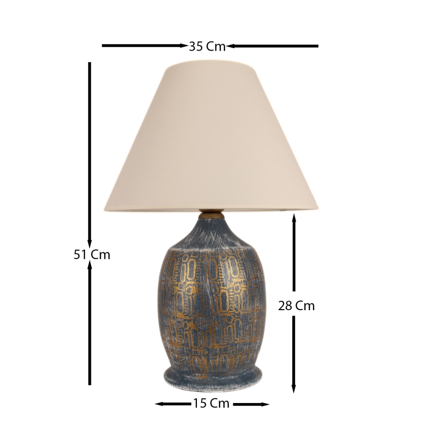 Tafellamp 1xE27/40W/230V blauw/goud