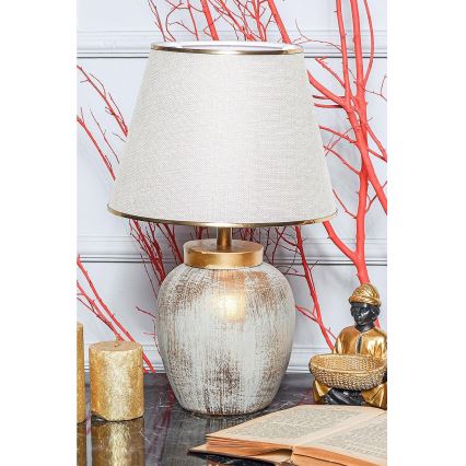 Tafellamp 1xE27/40W/230V goud/beige