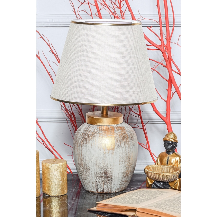 Tafellamp 1xE27/40W/230V goud/beige