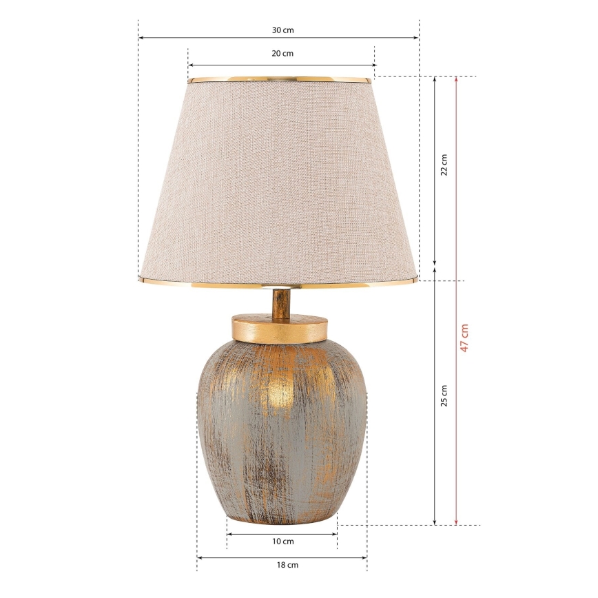 Tafellamp 1xE27/40W/230V goud/beige