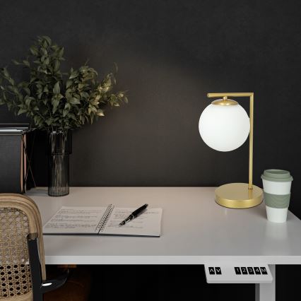 Tafellamp 1xE27/40W/230V goud/wit