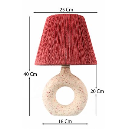 Tafellamp 1xE27/40W/230V wit/rood