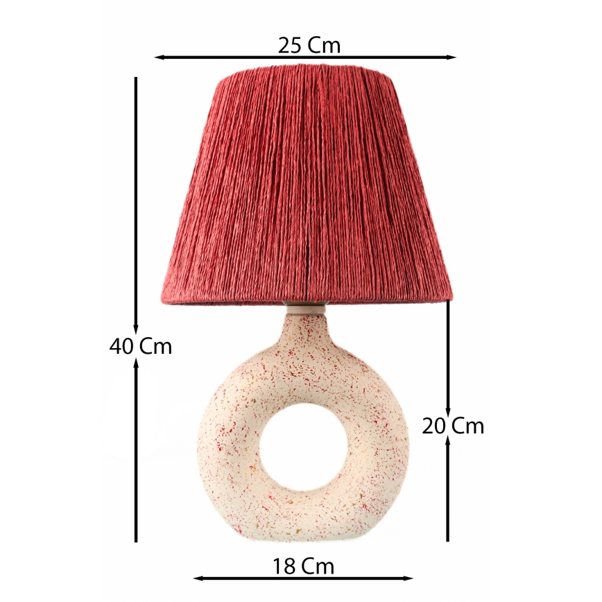Tafellamp 1xE27/40W/230V wit/rood
