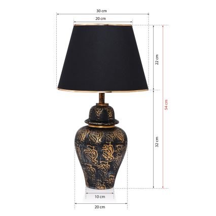 Tafellamp 1xE27/40W/230V zwart