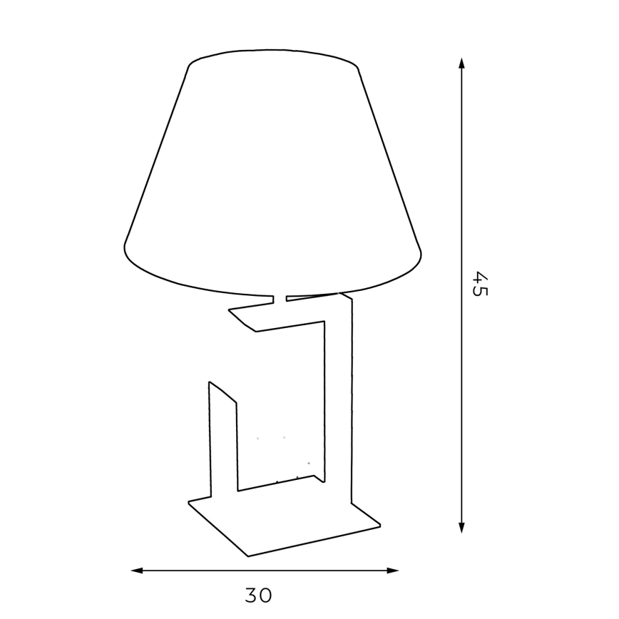 Tafellamp 1xE27/60W/230V 45 cm zwart/gouden