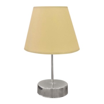 Tafellamp 1xE27/60W/230V beige/glanzend chroom