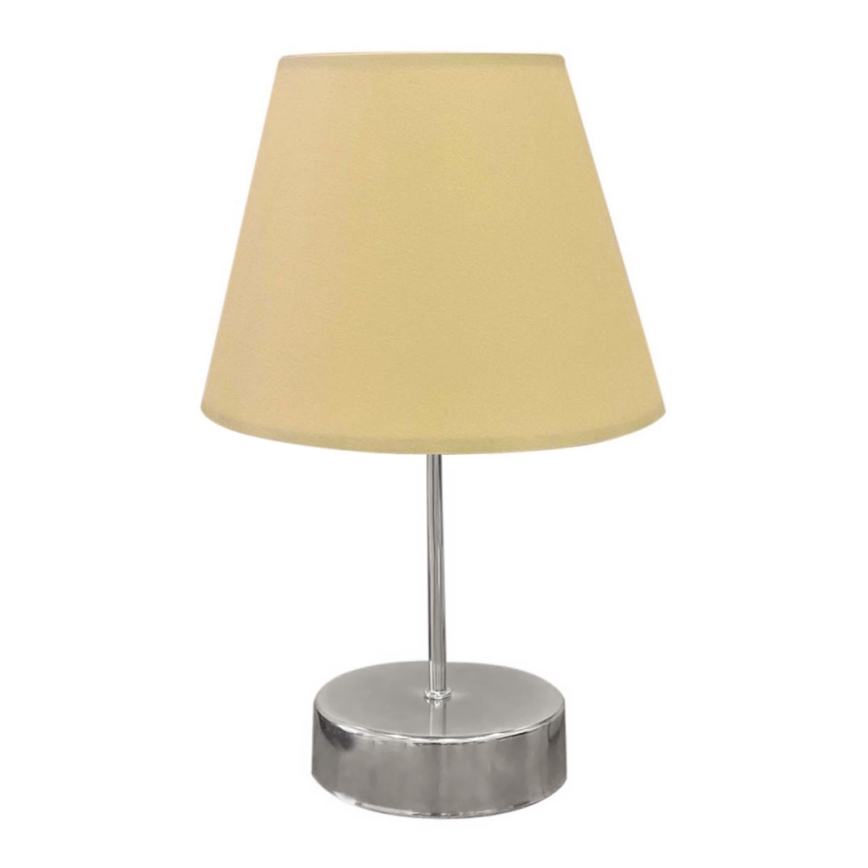 Tafellamp 1xE27/60W/230V beige/glanzend chroom