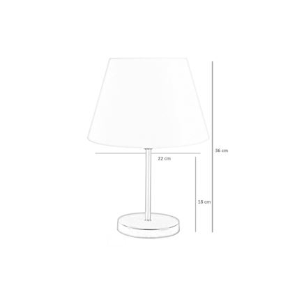 Tafellamp 1xE27/60W/230V beige/glanzend chroom