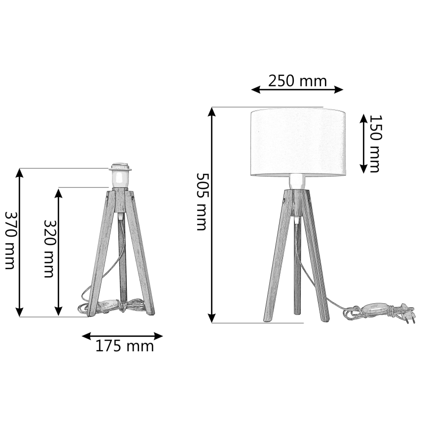 Tafellamp ALBA 1xE27/15W/230V crème/grenen