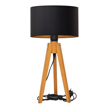 Tafellamp ALBA 1xE27/15W/230V zwart/goud/eiken