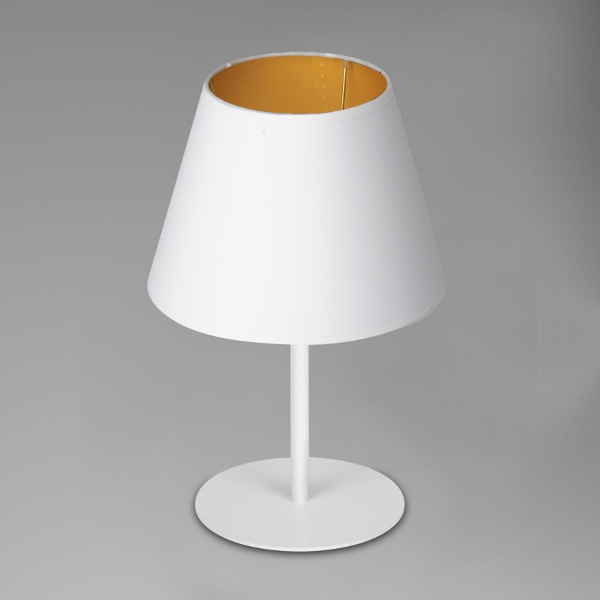 Tafellamp ARDEN 1xE27/60W/230V Ø 20 cm wit/goud