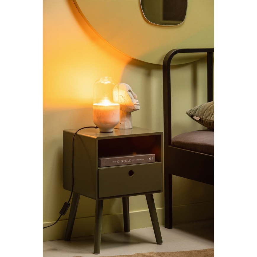 Tafellamp ASEL 1xE27/25W/230V marmer wit