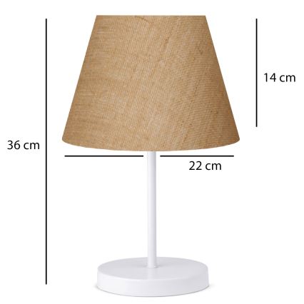 Tafellamp AYD 1xE27/40W/230V bruin/wit
