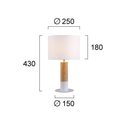 Tafellamp CARROL 1xE27/40W/230V wit/bruin