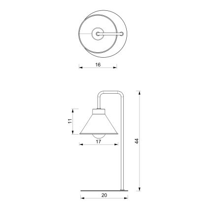 Tafellamp DEMET 1xE27/15W/230V zwart/goud