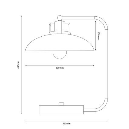 Tafellamp FELIX 1xE27/60W/230V wit