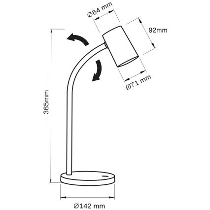 Tafellamp FELIX 1xGU10/9W/230V zwart