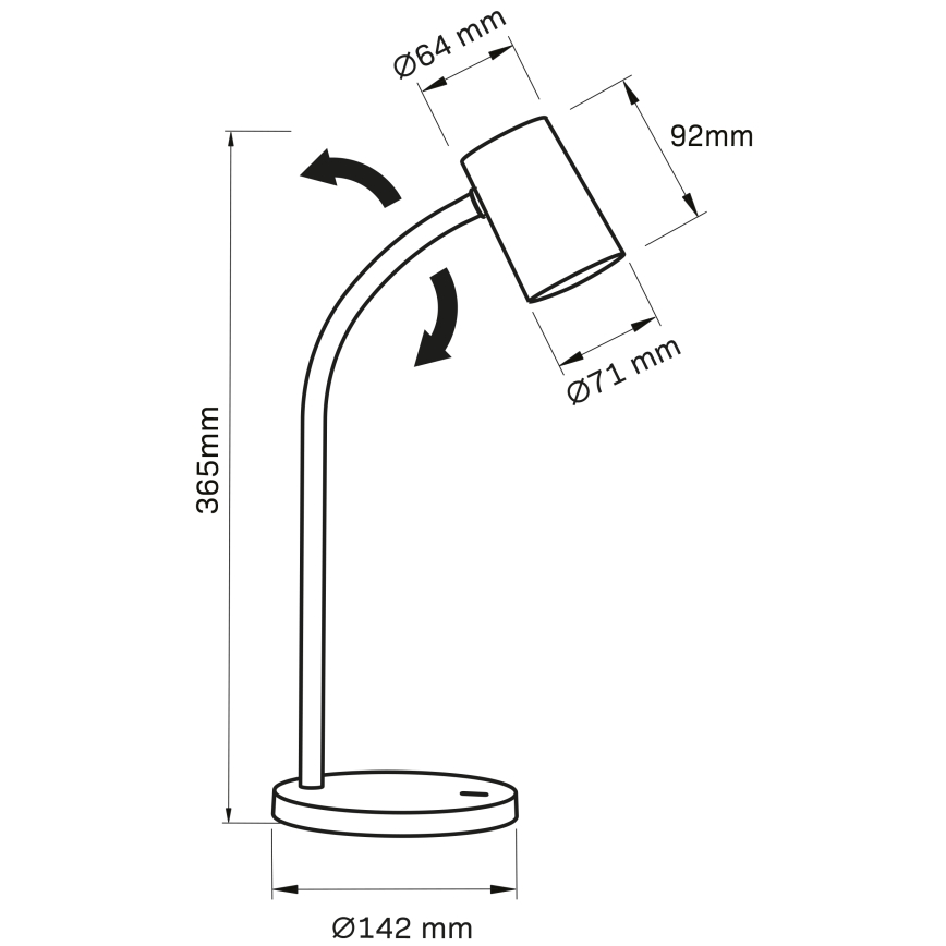 Tafellamp FELIX 1xGU10/9W/230V zwart