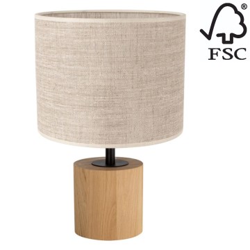 Tafellamp KRETA 1xE27/25W/230V grenen/beige - FSC-gecertificeerd