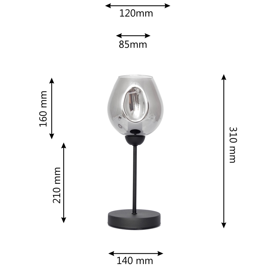 Tafellamp LILI 1xE27/15W/230V zwart/grijs