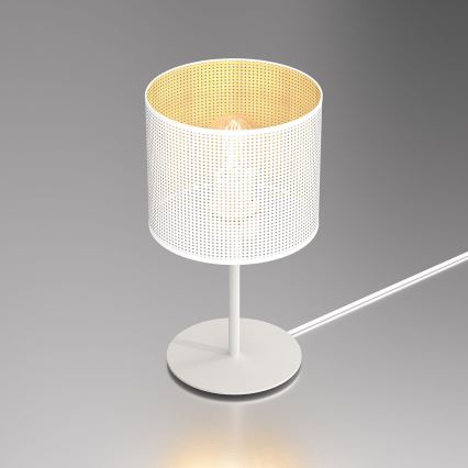 Tafellamp LOFT SHADE 1xE27/60W/230V diameter 18 cm wit/gouden