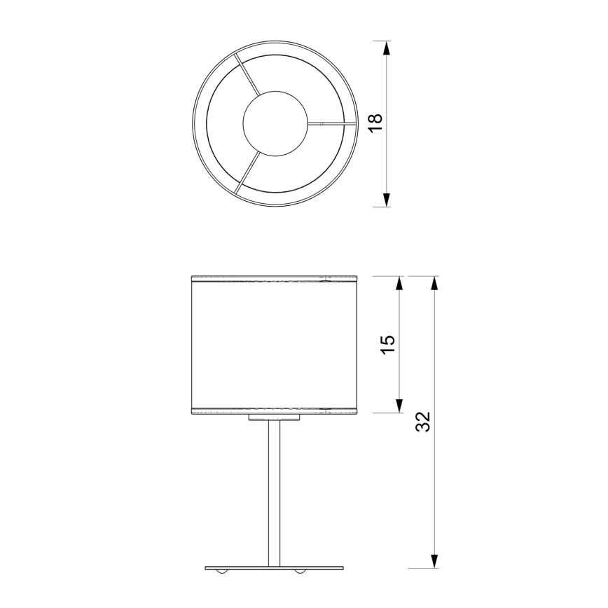 Tafellamp LOFT SHADE 1xE27/60W/230V diameter 18 cm wit/gouden