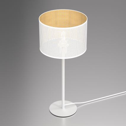 Tafellamp LOFT SHADE 1xE27/60W/230V diameter 25 cm wit/gouden