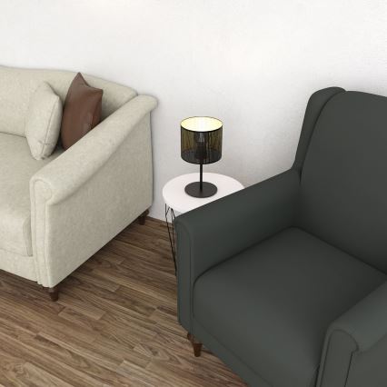 Tafellamp LOFT SHADE 1xE27/60W/230V Ø 18 cm zwart/goud