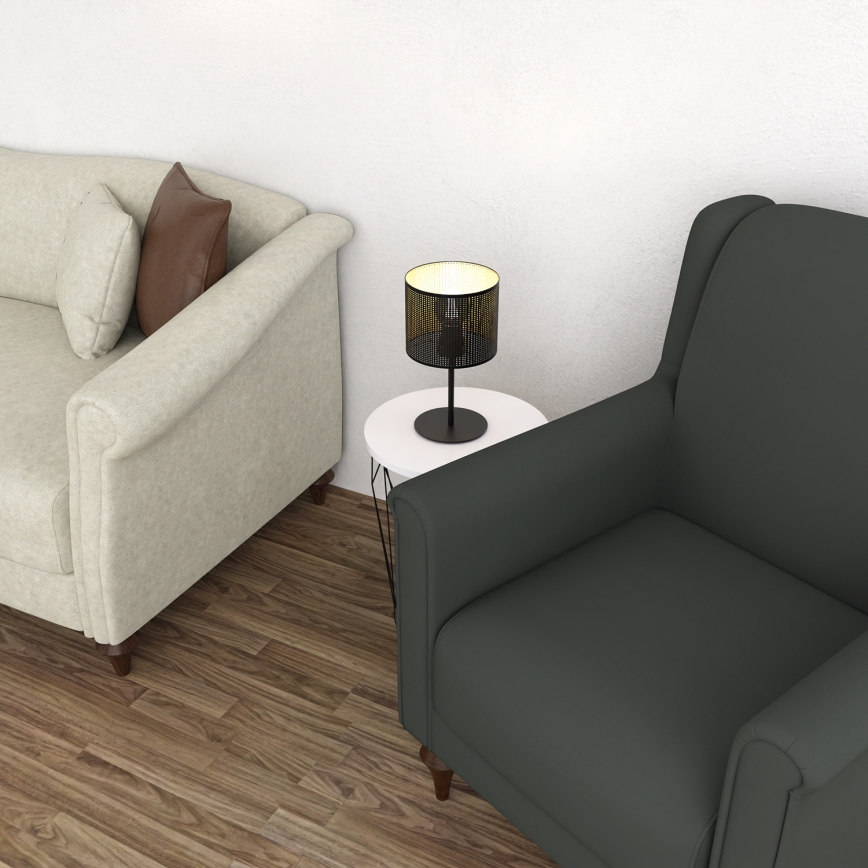 Tafellamp LOFT SHADE 1xE27/60W/230V Ø 18 cm zwart/goud